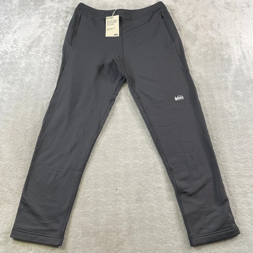 REI Co Op Flash Hyperstretch Fleece Pants Mens Medium Black Trail Outdoor Light